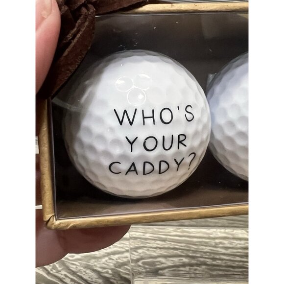 Mud Pie Set of 3 Funny Humorous Golf Balls Who’s Your Caddy Set Gift for Golfer - Picture 2 of 7